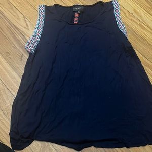 W5 dress shirt. Navy blue with patterns on the sleeves women’s size large